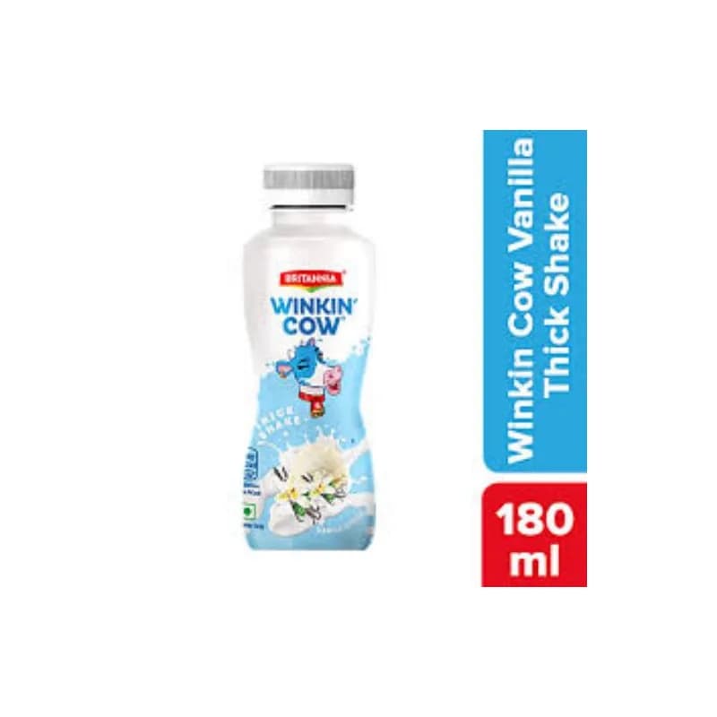 Britannia Winkin Cow Thick Milkshake Vanilla Pet Bottle, 180 ml