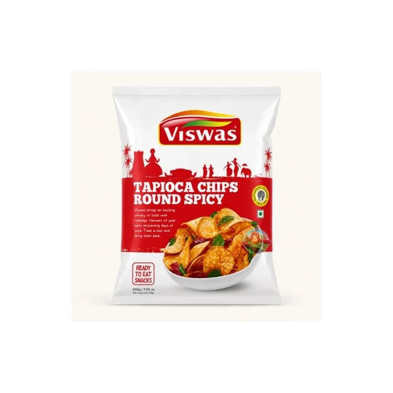 Tapioca Chips Round Spicy (Viswas) 200g
